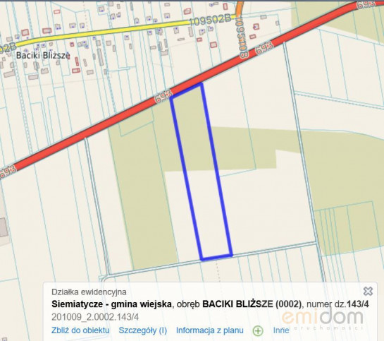 Działka Sprzedaż Baciki Bliższe 1