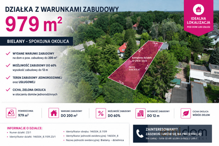 Działka Sprzedaż  Bielany Loteryjki 1
